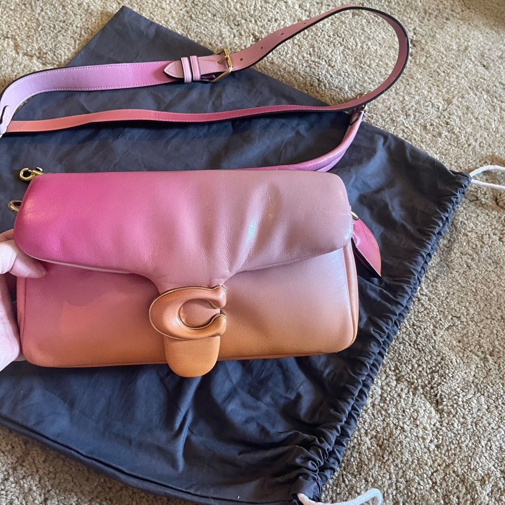Coach ombré tabby puffer bag in pink/orange
